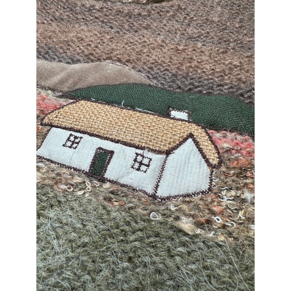 Rosemarie B Sweater Womens Large Brown Mohair Hand Knitted Landscape Ireland - Picture 3 of 8